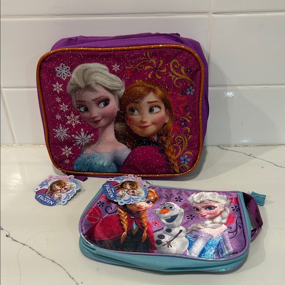 Disney Other - Disney‎ Frozen Lunch Box and Pencil Case Set - Purple and Blue